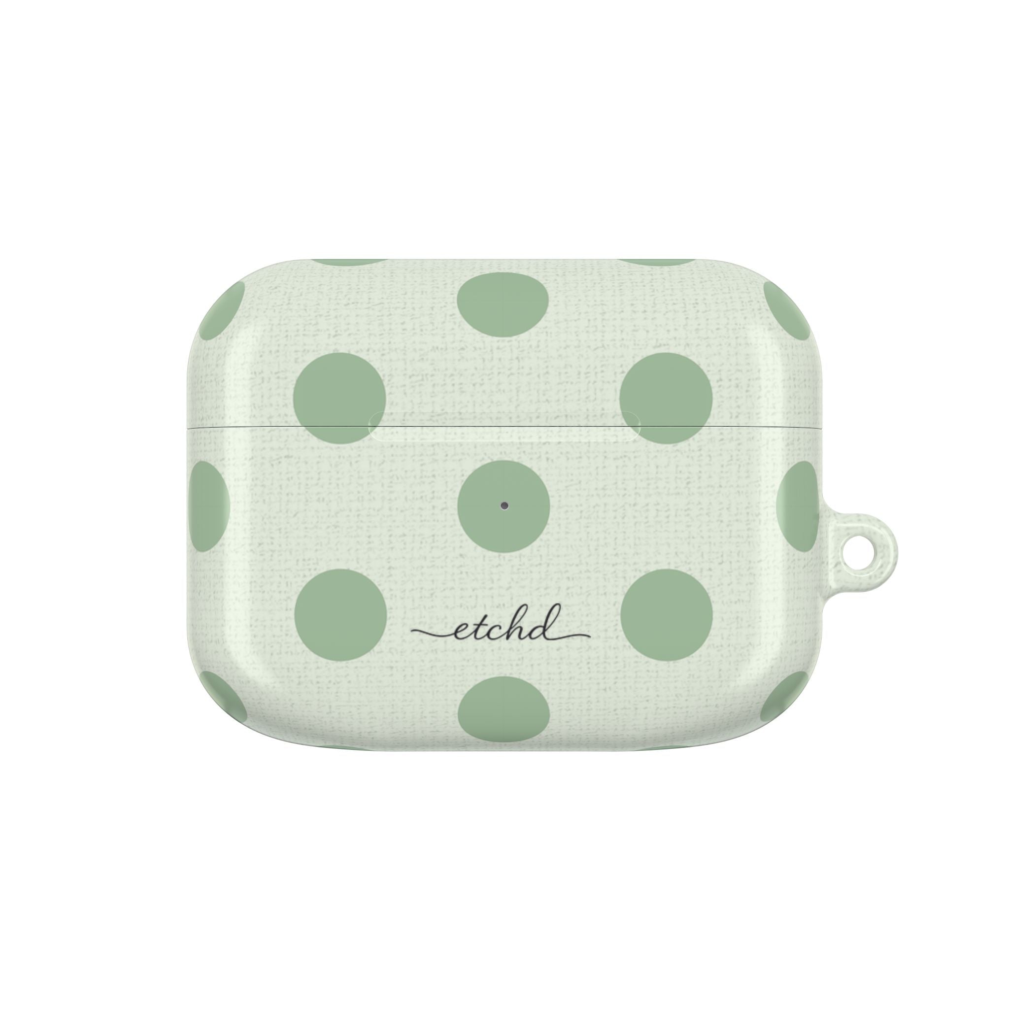 Sage & Cream Polka Dot AirPod Case by etchd