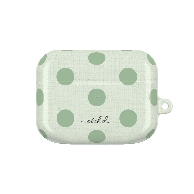 Sage & Cream Polka Dot AirPod Case by etchd