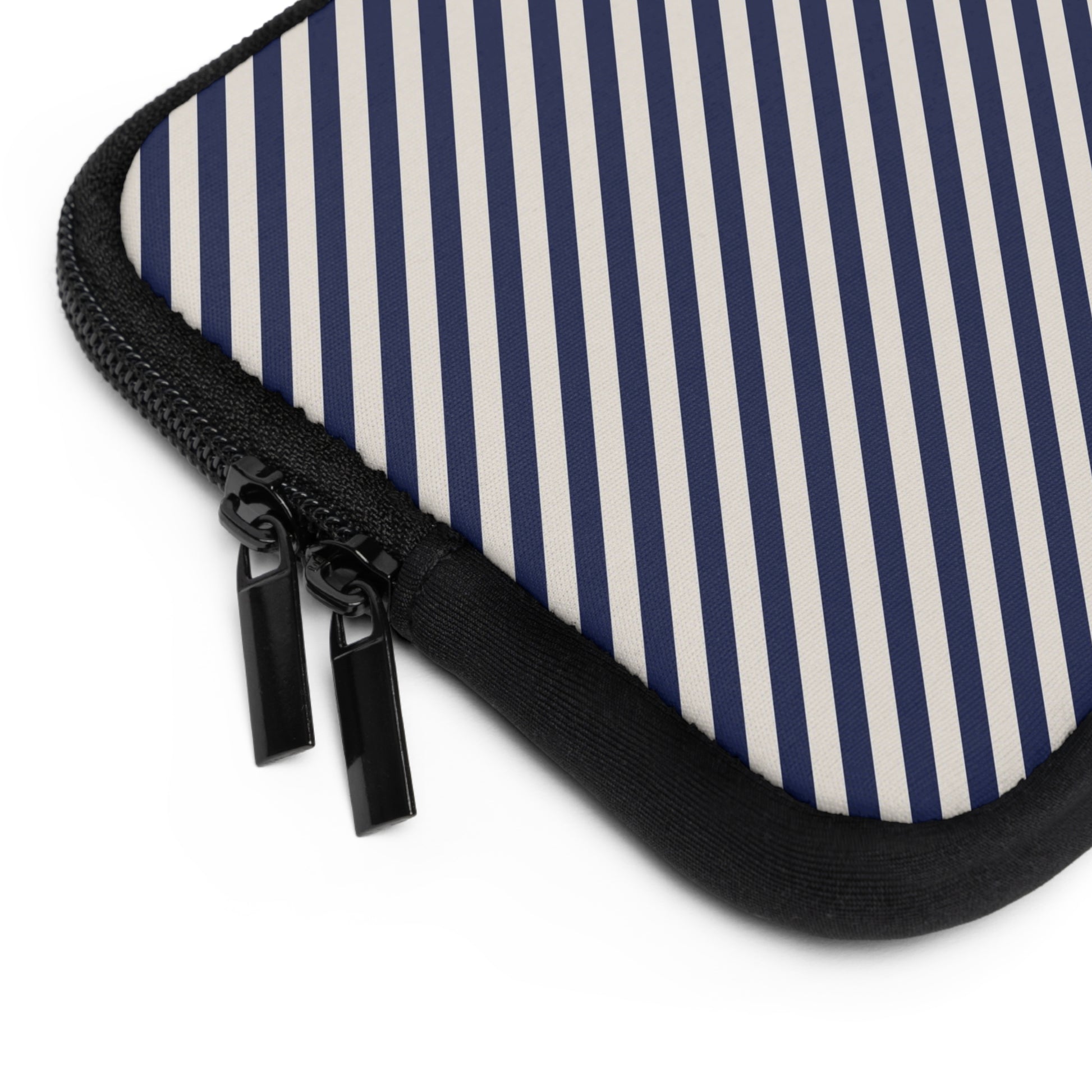 Navy & Cream Striped Diagonal Laptop Sleeve by etchd, view 12