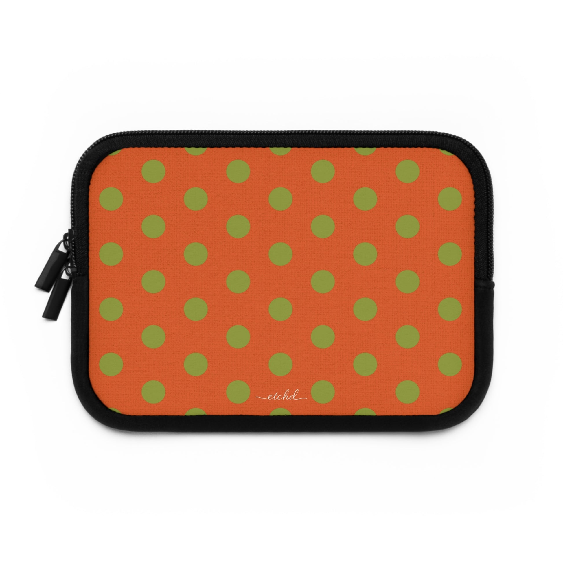 Wasabi & Persimmon Polka Dot Custodia per laptop di etchd, vista 2