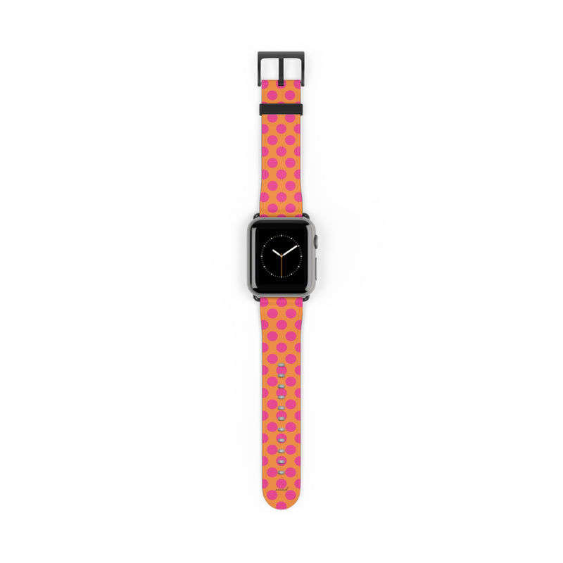 Pink And Orange Polka Dot Smartwatch Strap-zoom-