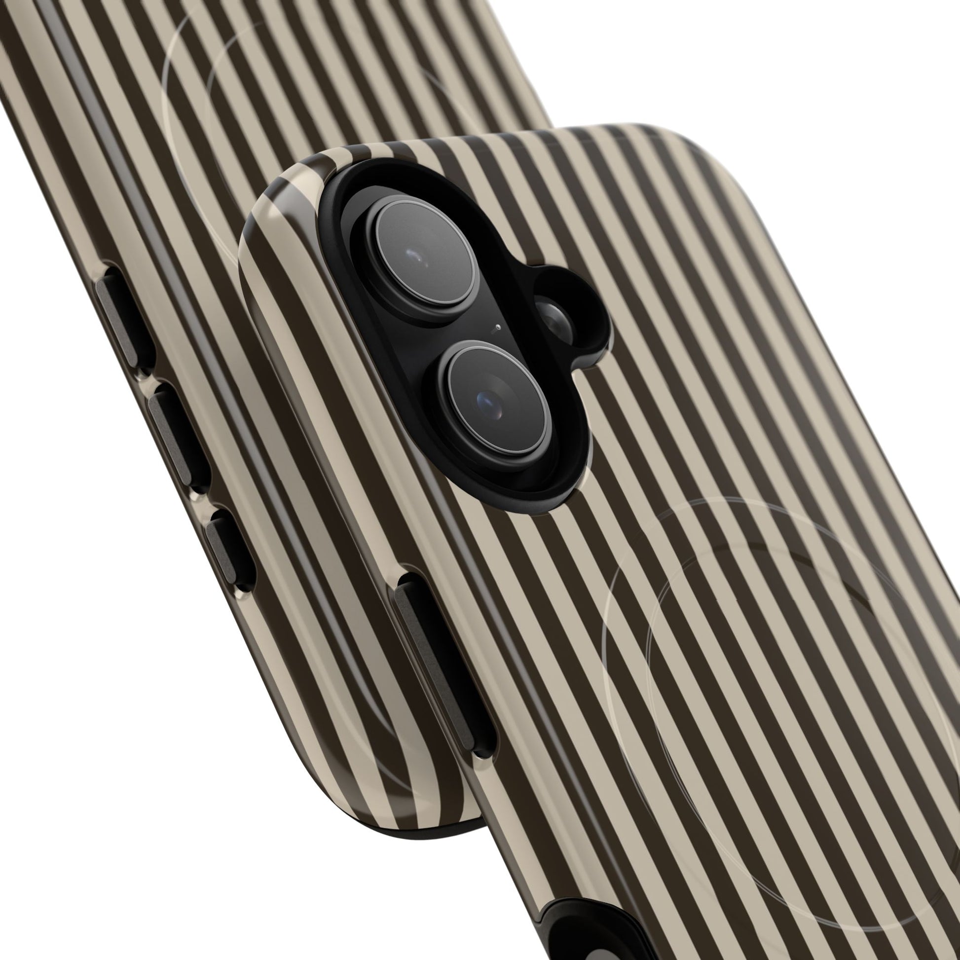 Cream & Brown Striped Magnetic Phone Case by etchd, view 87