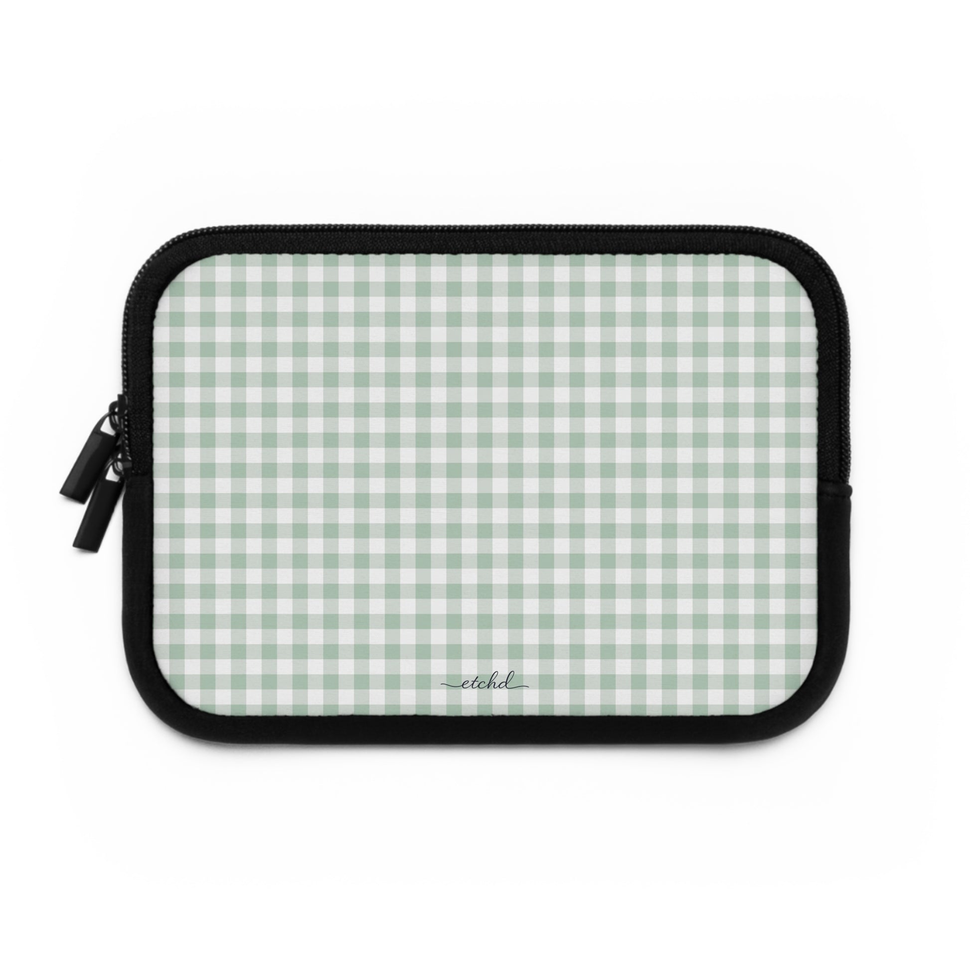 Sage & White Gingham Funda para portátil de etchd, vista 2