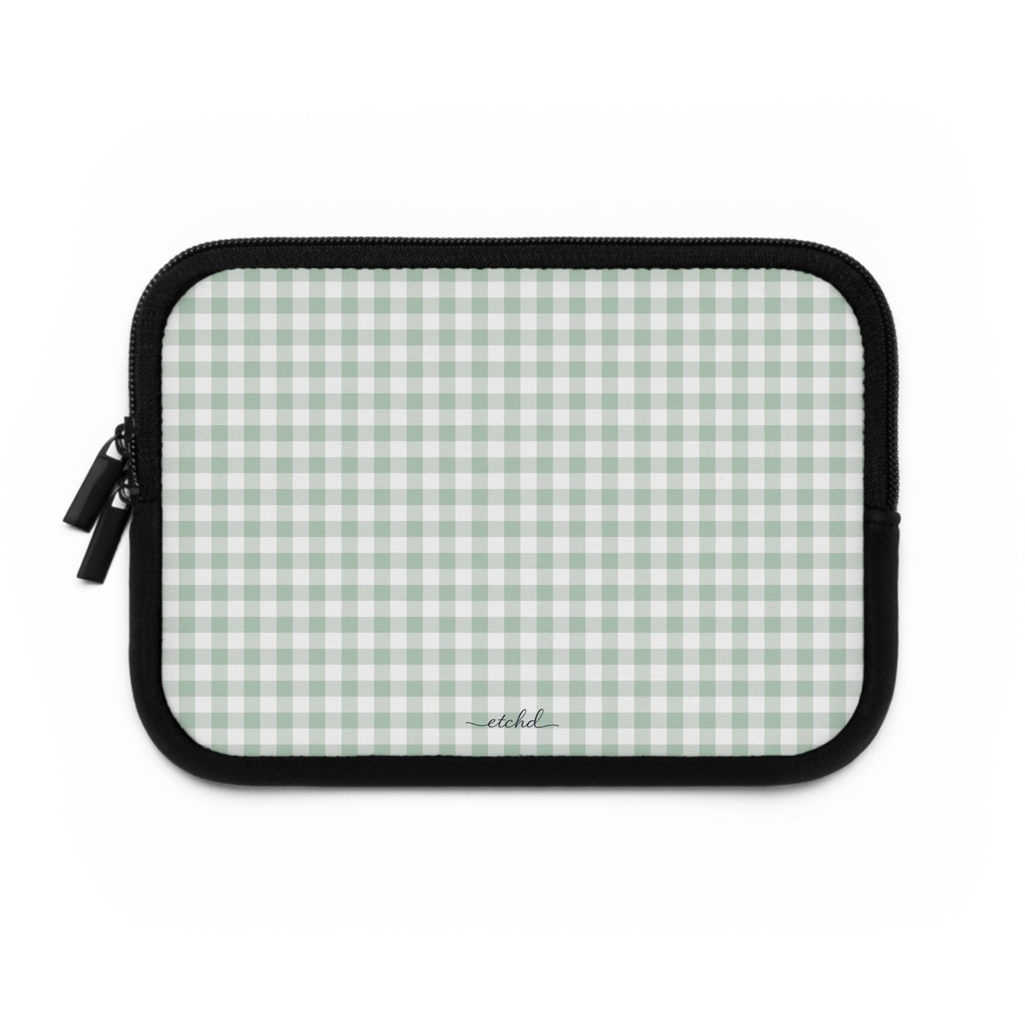 Sage Gingham Laptop Sleeve by etchd, view 2