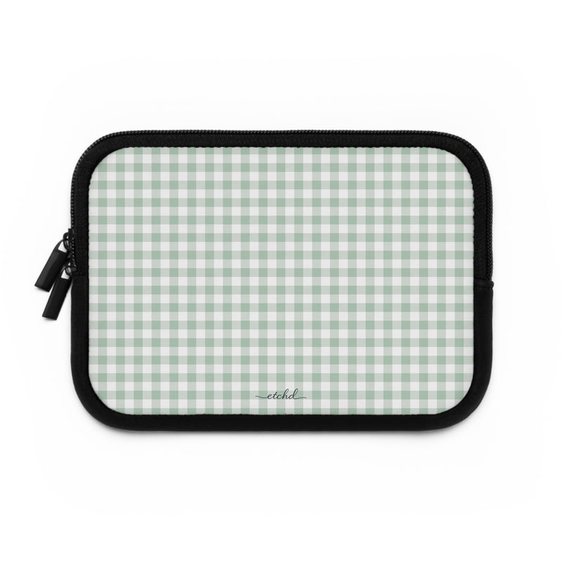 Sage & White Gingham Funda para portátil de etchd, vista 2