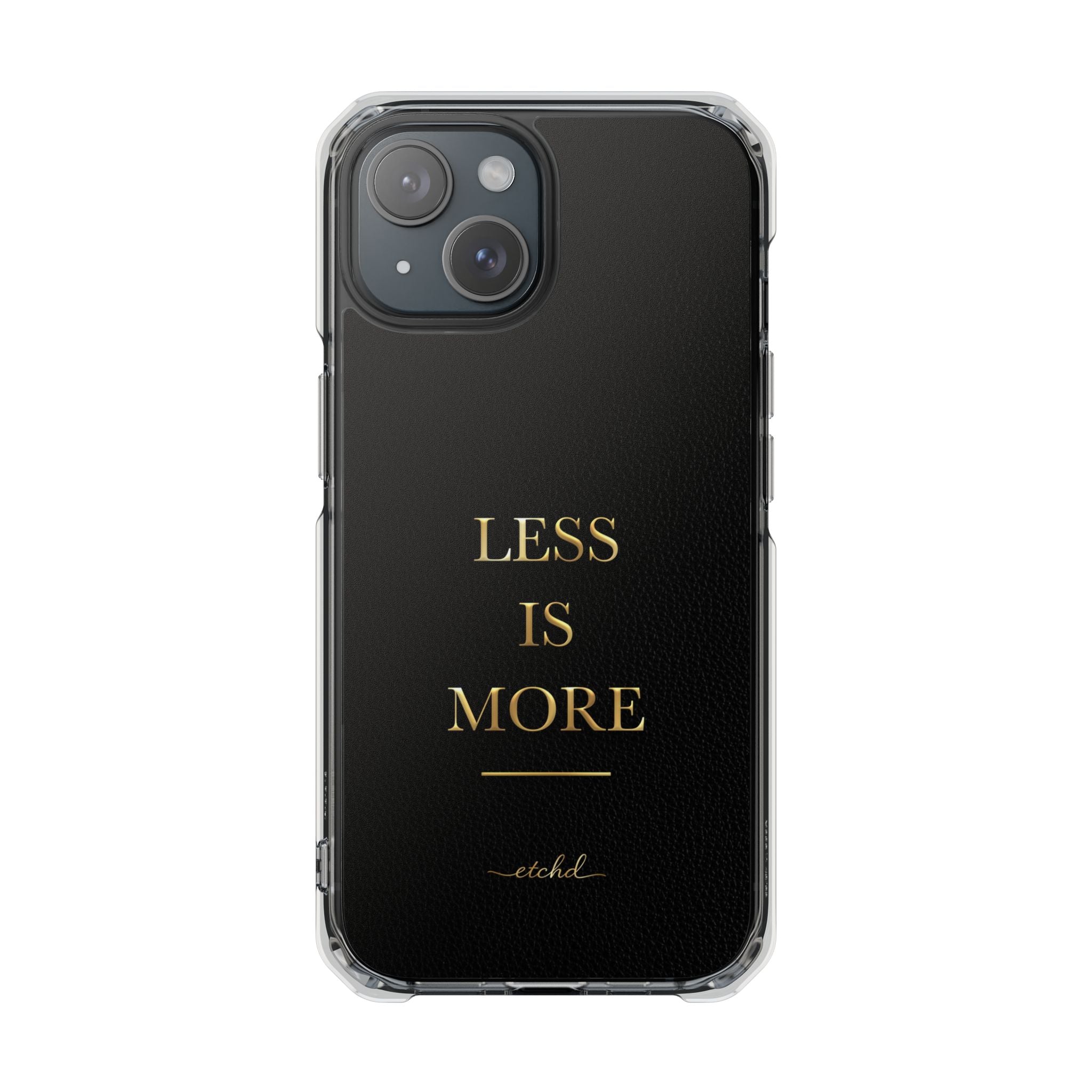 Less Is More Clear Magnetic Phone Case by etchd, view 2