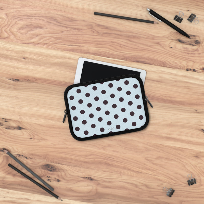 Plum And Blue Polka Dot Laptop Sleeve by etchd, view 14