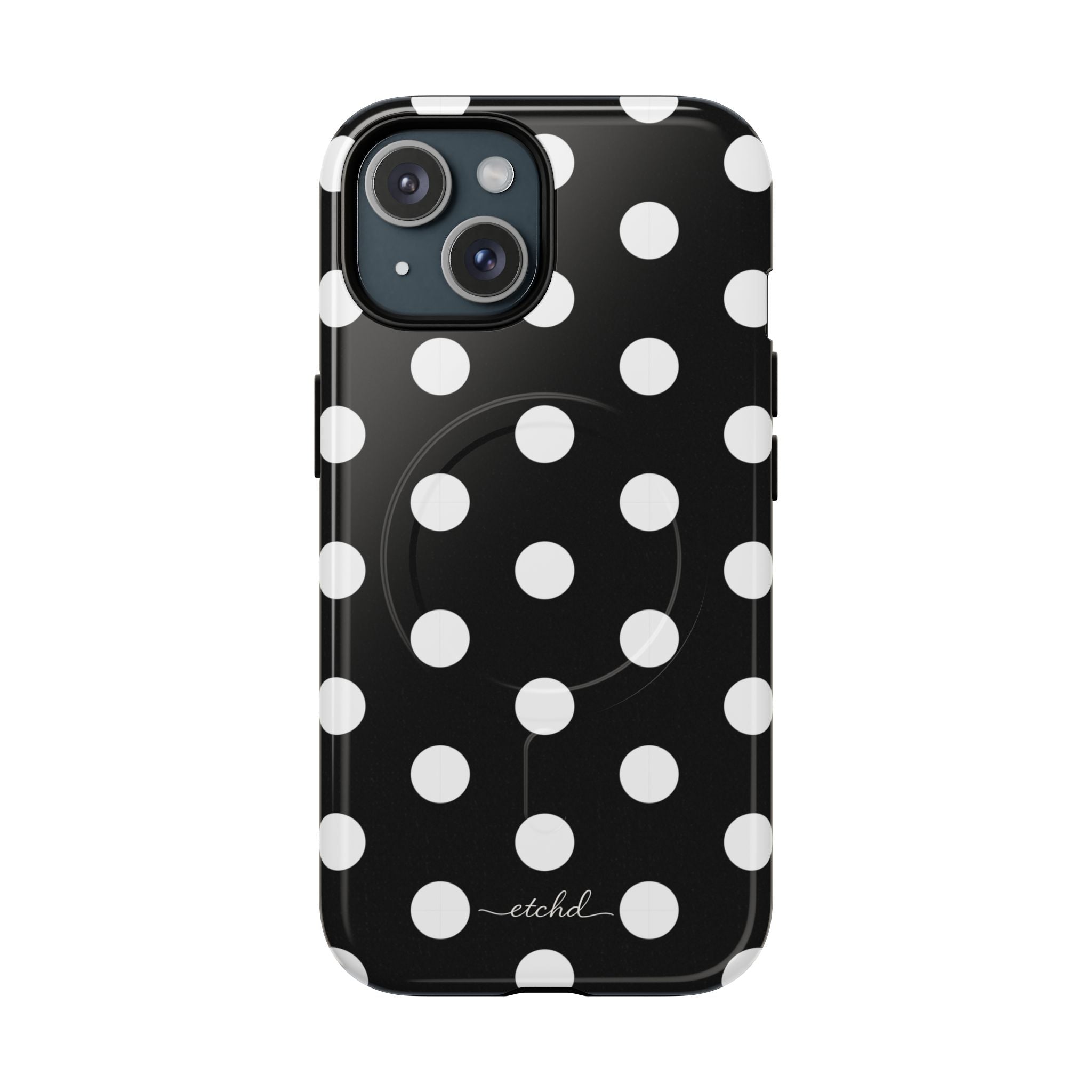 White & Black Polka Dot Magnetic Phone Case