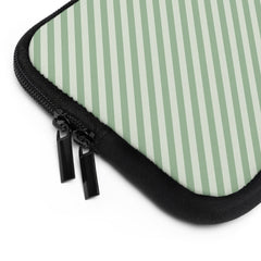 Sage & Cream Striped Diagonal Laptop Sleeve by etchd, view 12