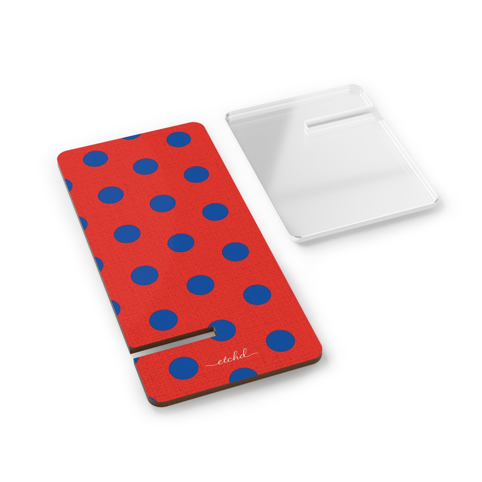 Cobalt And Poppy Polka Dot Phone Stand