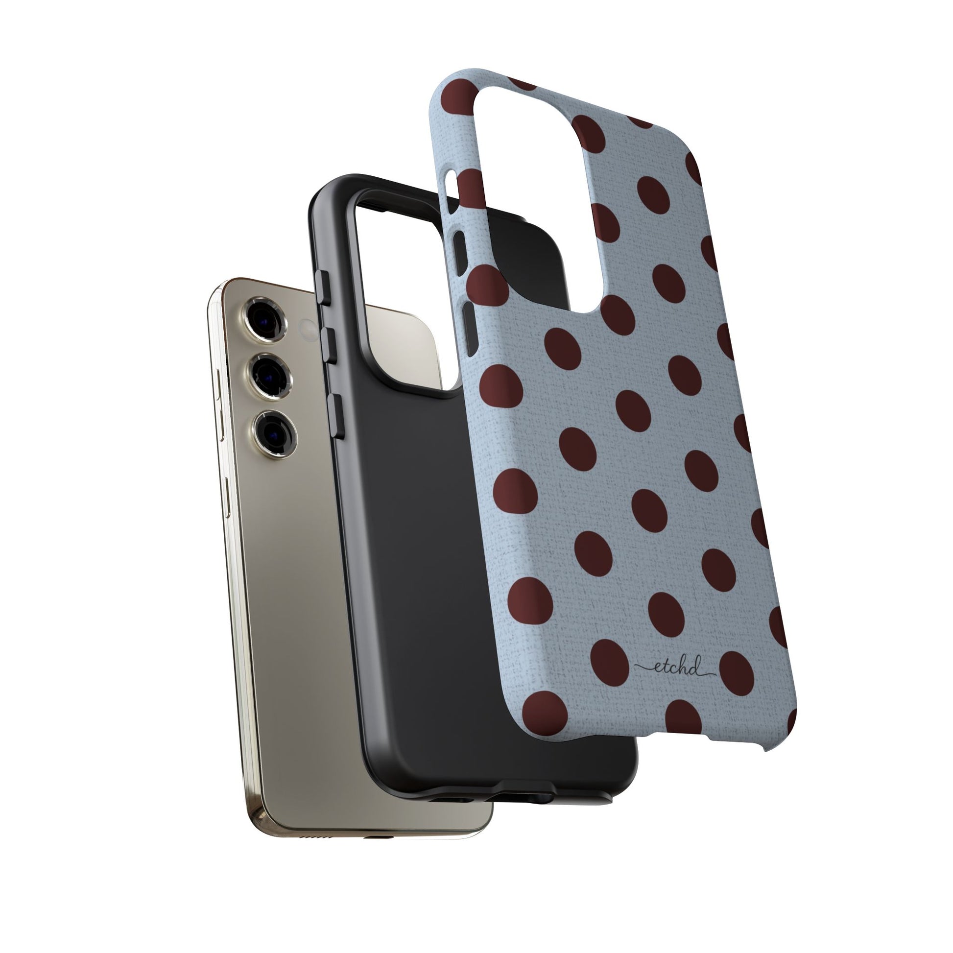 Blue & Cherry Polka Dot Phone Case by etchd, view 18
