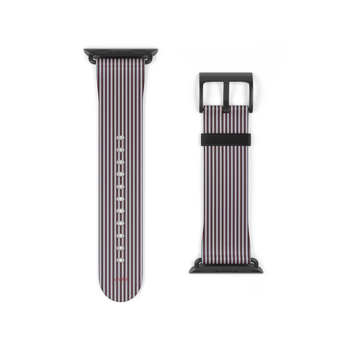Blue & Cherry Striped Smartwatch Strap by etchd, view 9