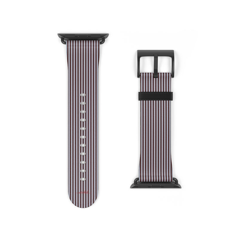 Blue & Cherry Striped Smartwatch Strap by etchd, view 9