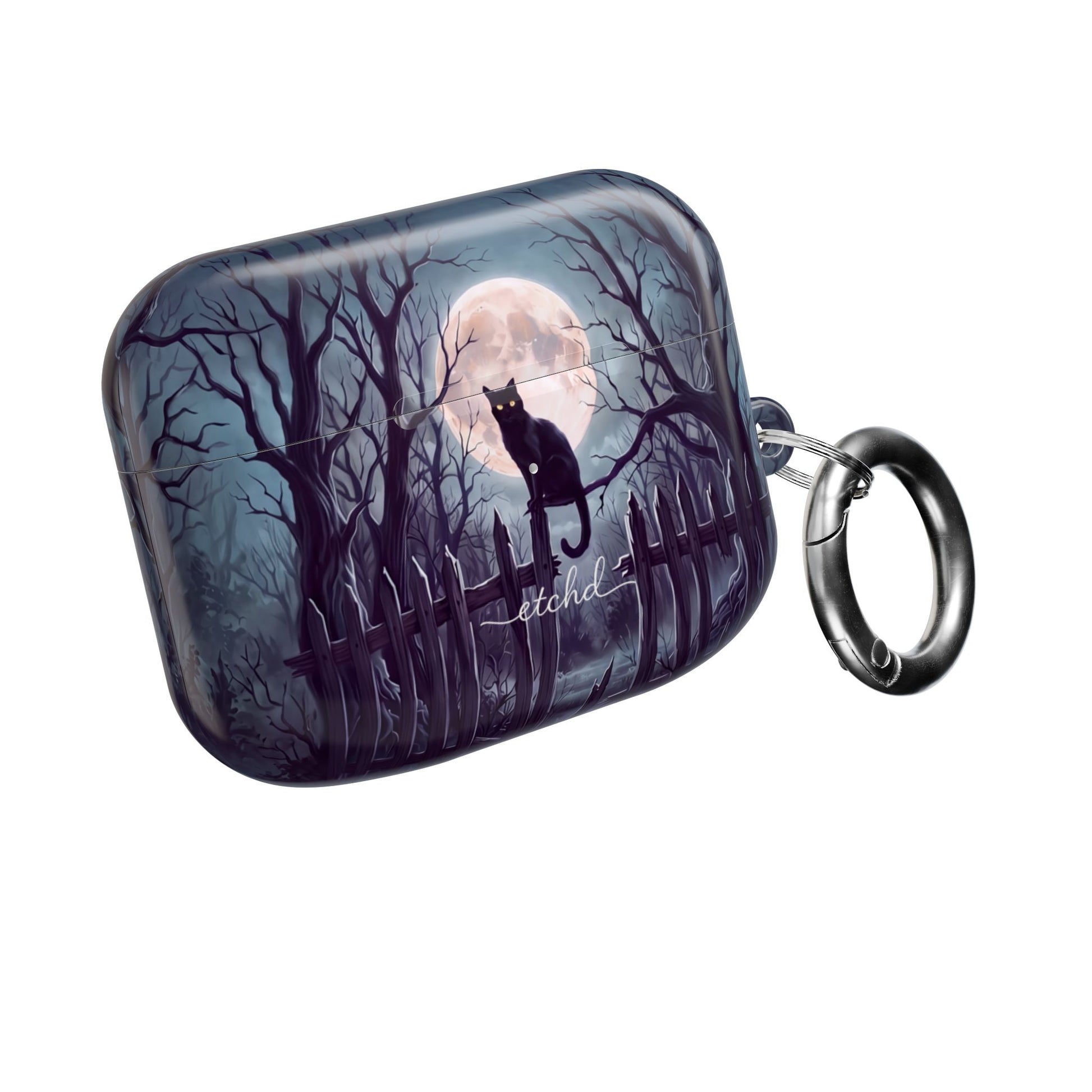 Midnight Cat AirPod Case by etchd, view 8