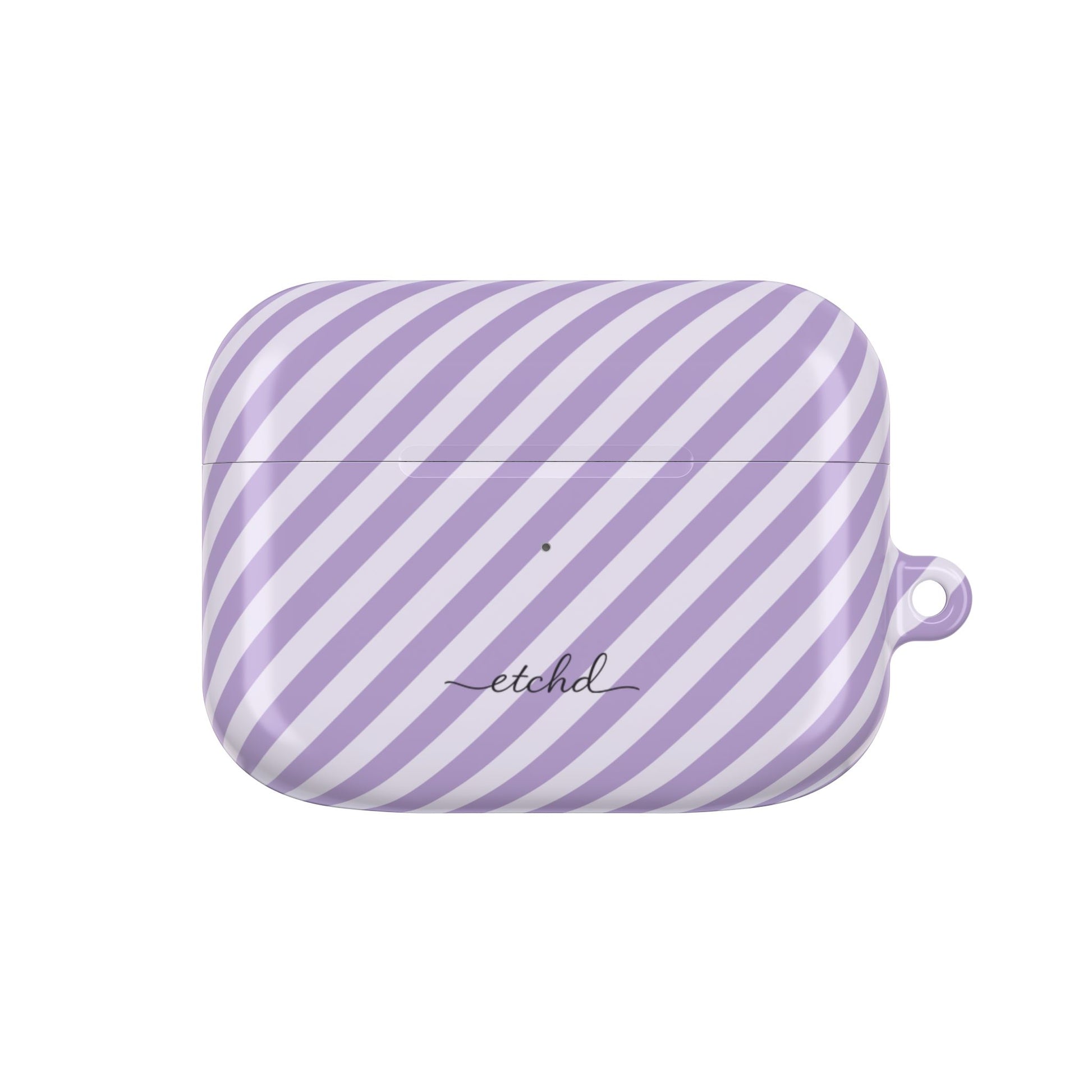 Lilac & Cream Striped Diagonal AirPod Case by etchd