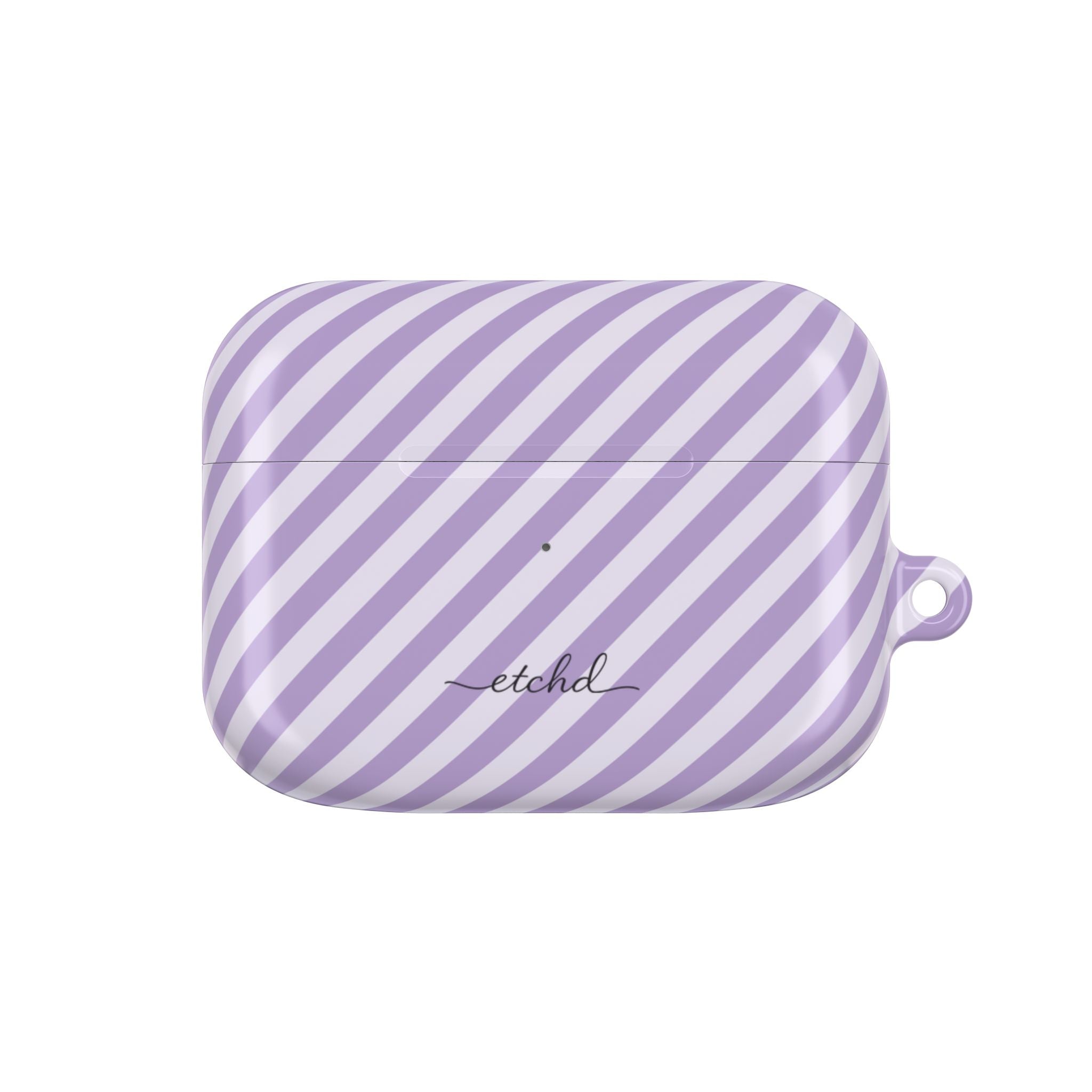 Lilac & Cream Striped Diagonal AirPod Case by etchd