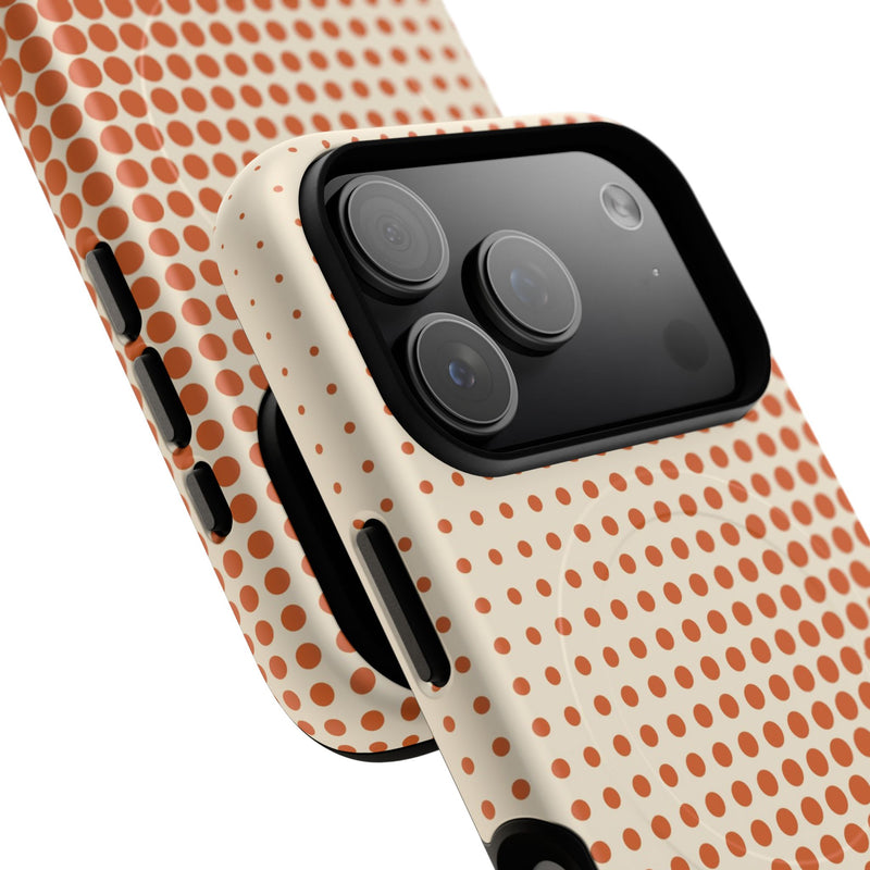 Tangerine Halftone Magnetic Phone Case by etchd, view 100