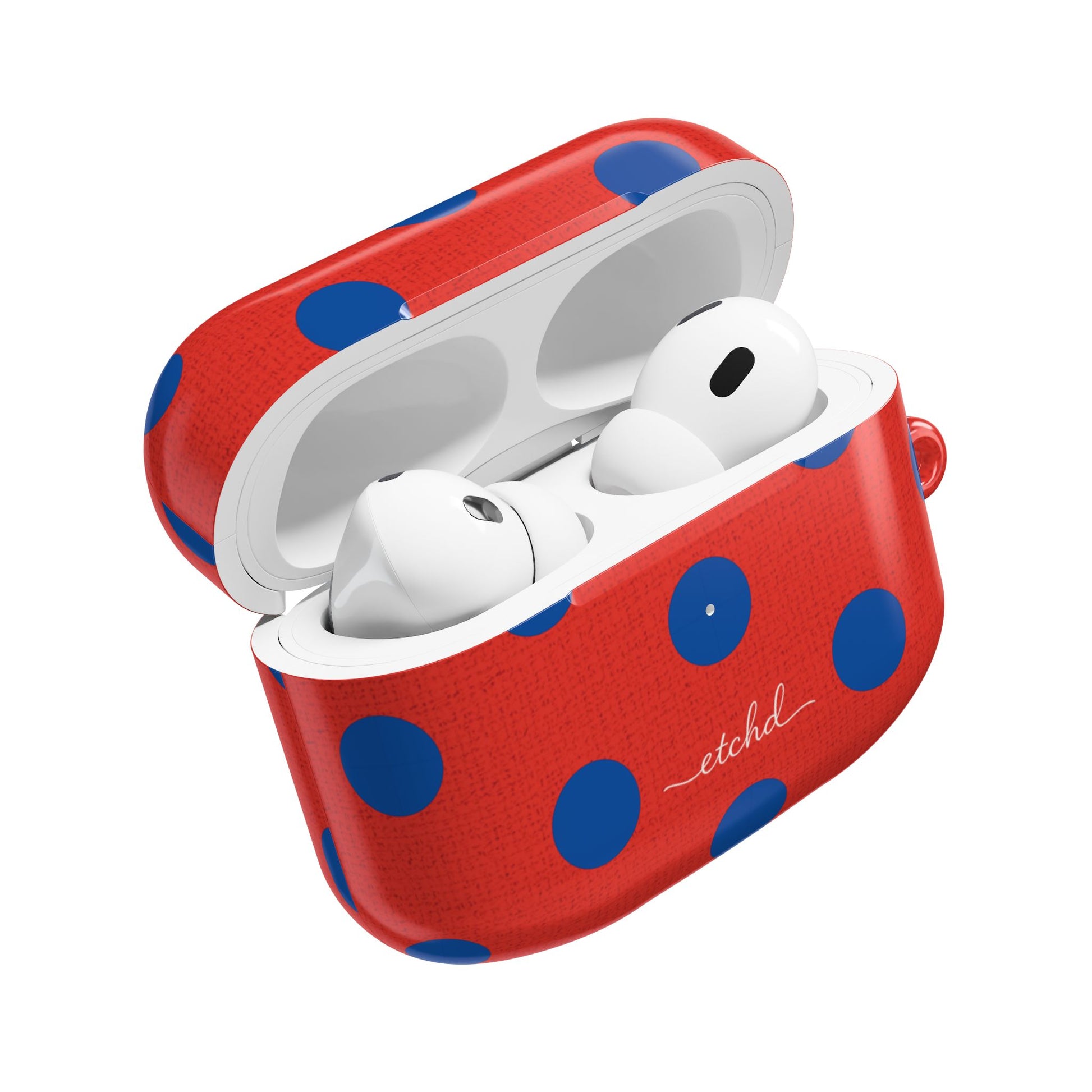 Cobalt & Poppy Polka Dot AirPod Case by etchd, view 9