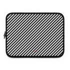 Black & White Striped Diagonal Custodia per laptop