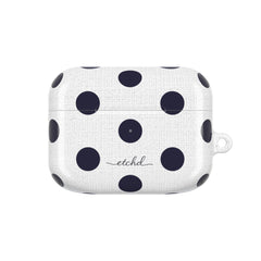 Navy & White Polka Dot AirPod Case by etchd