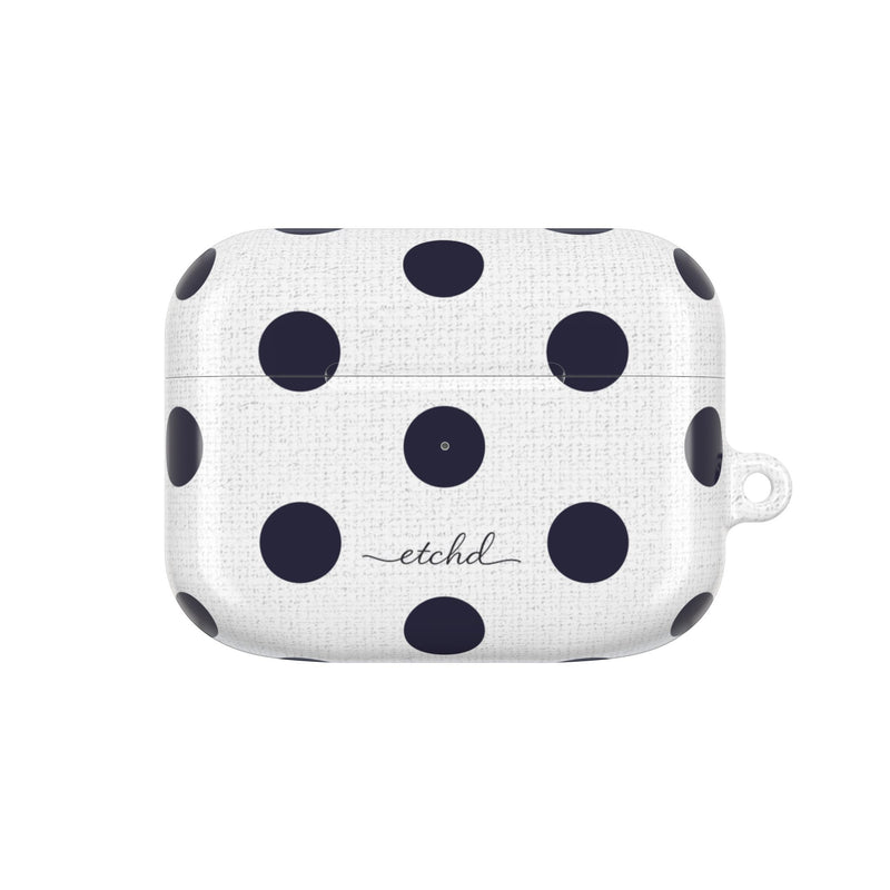 Navy & White Polka Dot AirPod Case by etchd