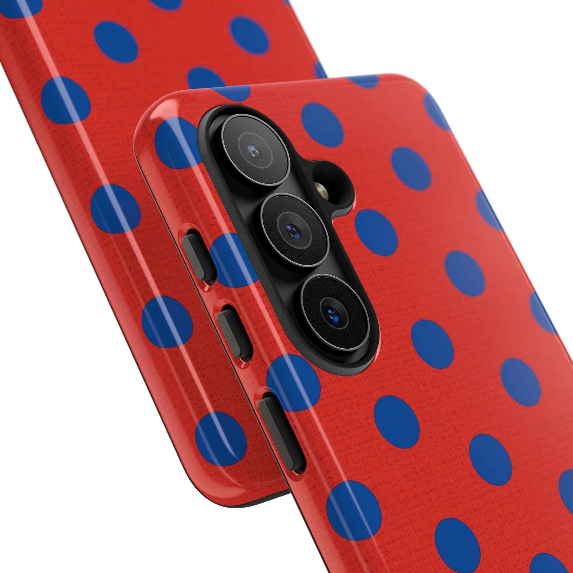 Cobalt & Poppy Polka Dot Phone Case by etchd, view 209