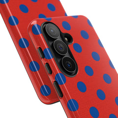 Cobalt & Poppy Polka Dot Phone Case by etchd, view 209