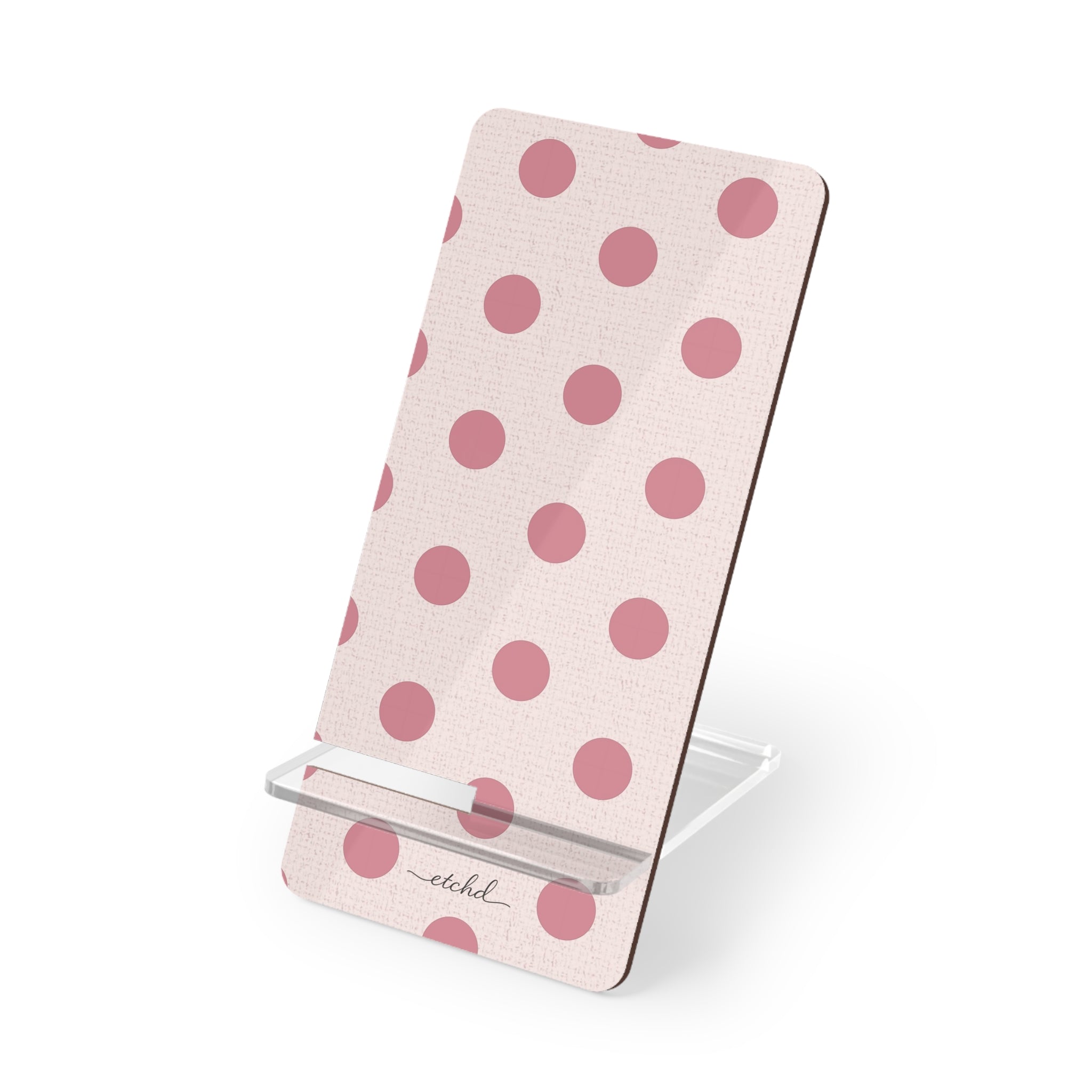 Blush Polka Dot Phone Stand by etchd