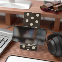 Cream & Brown Polka Dot Phone Stand by etchd, view 4