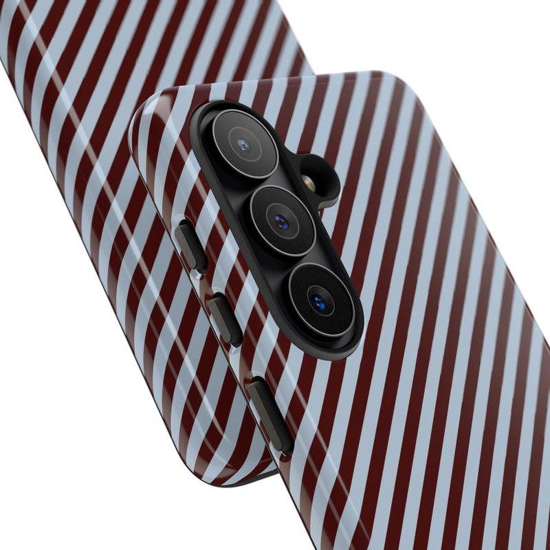 Blue & Cherry Striped Diagonal Phone Case by etchd, view 209