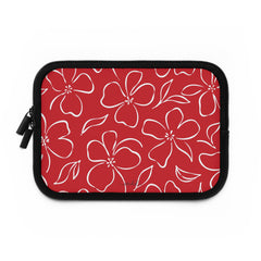Classic Red & White Floral Custodia per laptop di etchd, vista 2