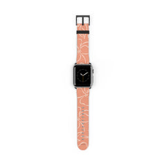 Coral & Cream Floral Smartwatch Strap by etchd