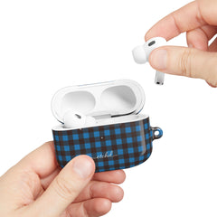 Cerulean & Espresso Gingham AirPod Case by etchd, view 11