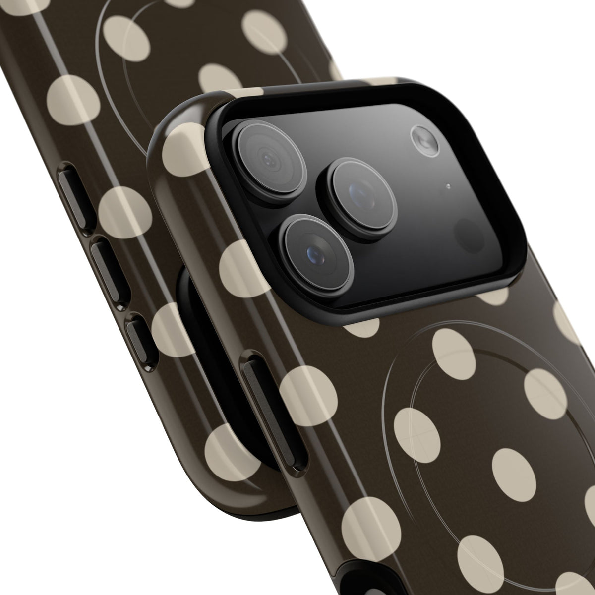 Cream & Brown Polka Dot Magnetic Phone Case by etchd, view 99