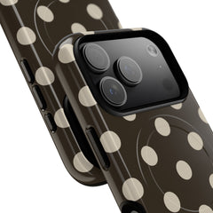Cream & Brown Polka Dot Magnetic Phone Case by etchd, view 99