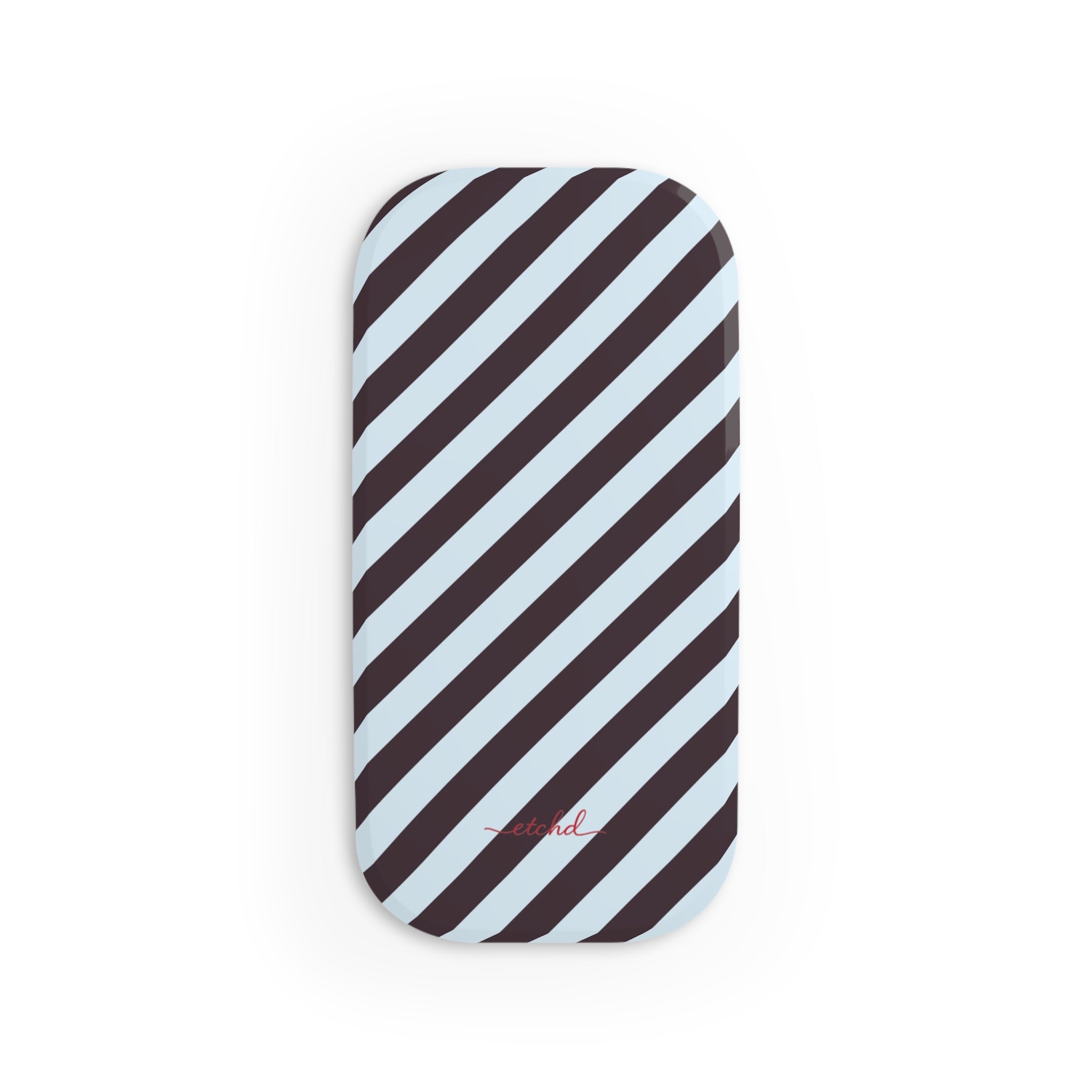 Plum & Blue Striped Diagonal Agarre clipsable para móvil de etchd, vista 2