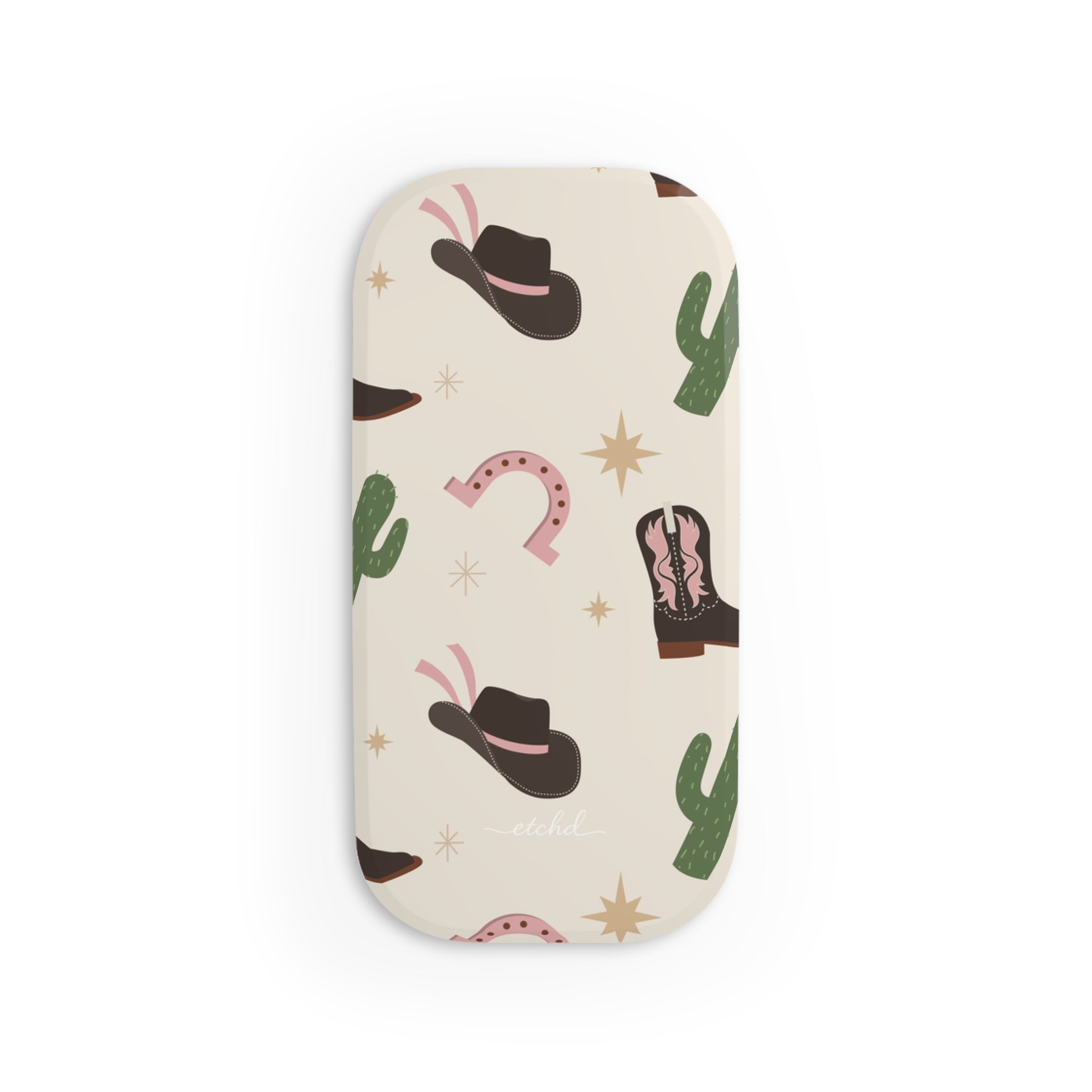 Pink Western Click-On Phone Grip by etchd, view 2