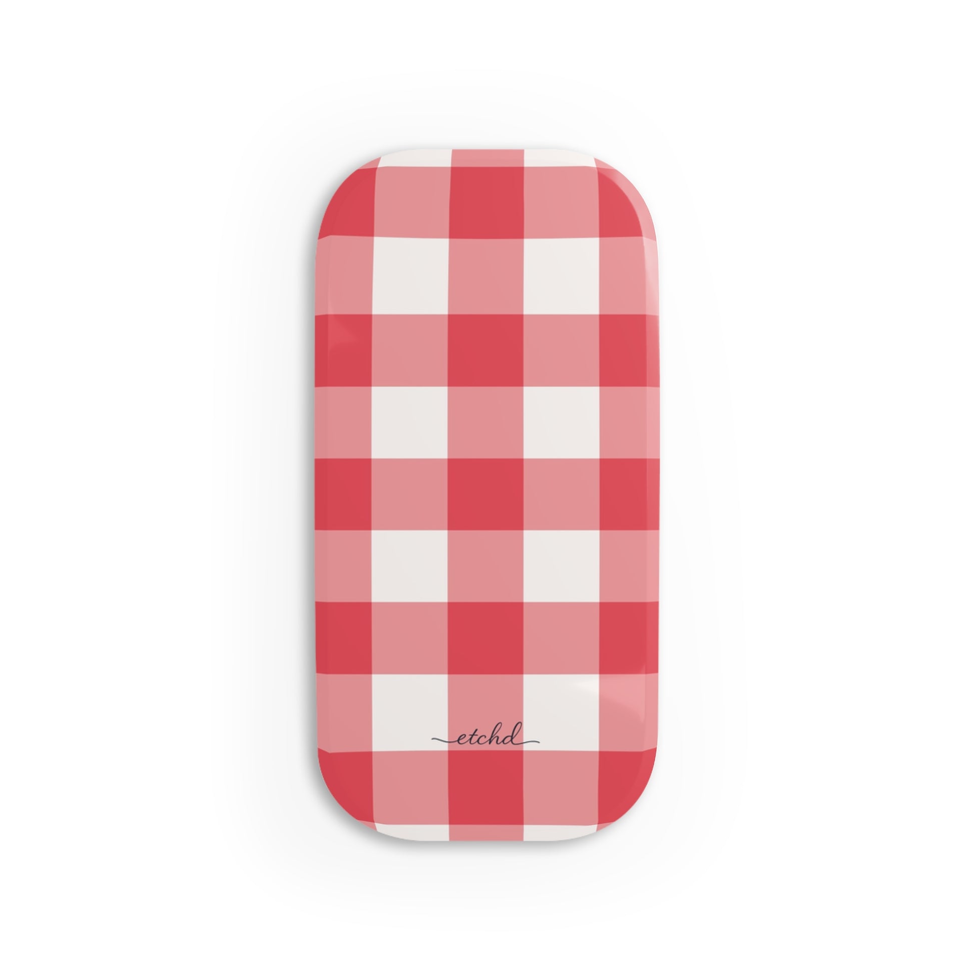 Cherry Gingham Click-On Phone Grip by etchd