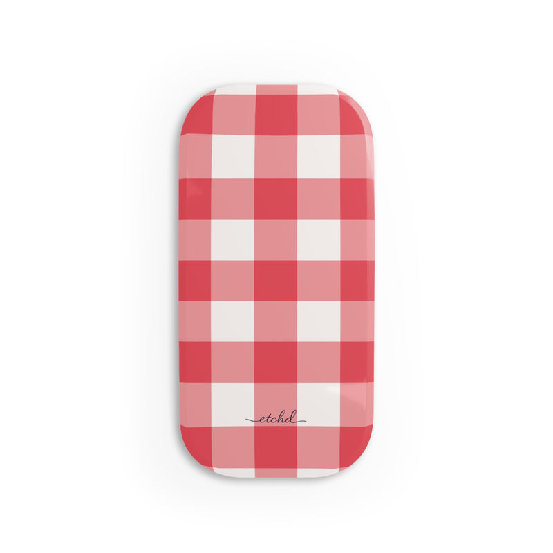 Cherry Gingham Click-On Phone Grip-zoom-