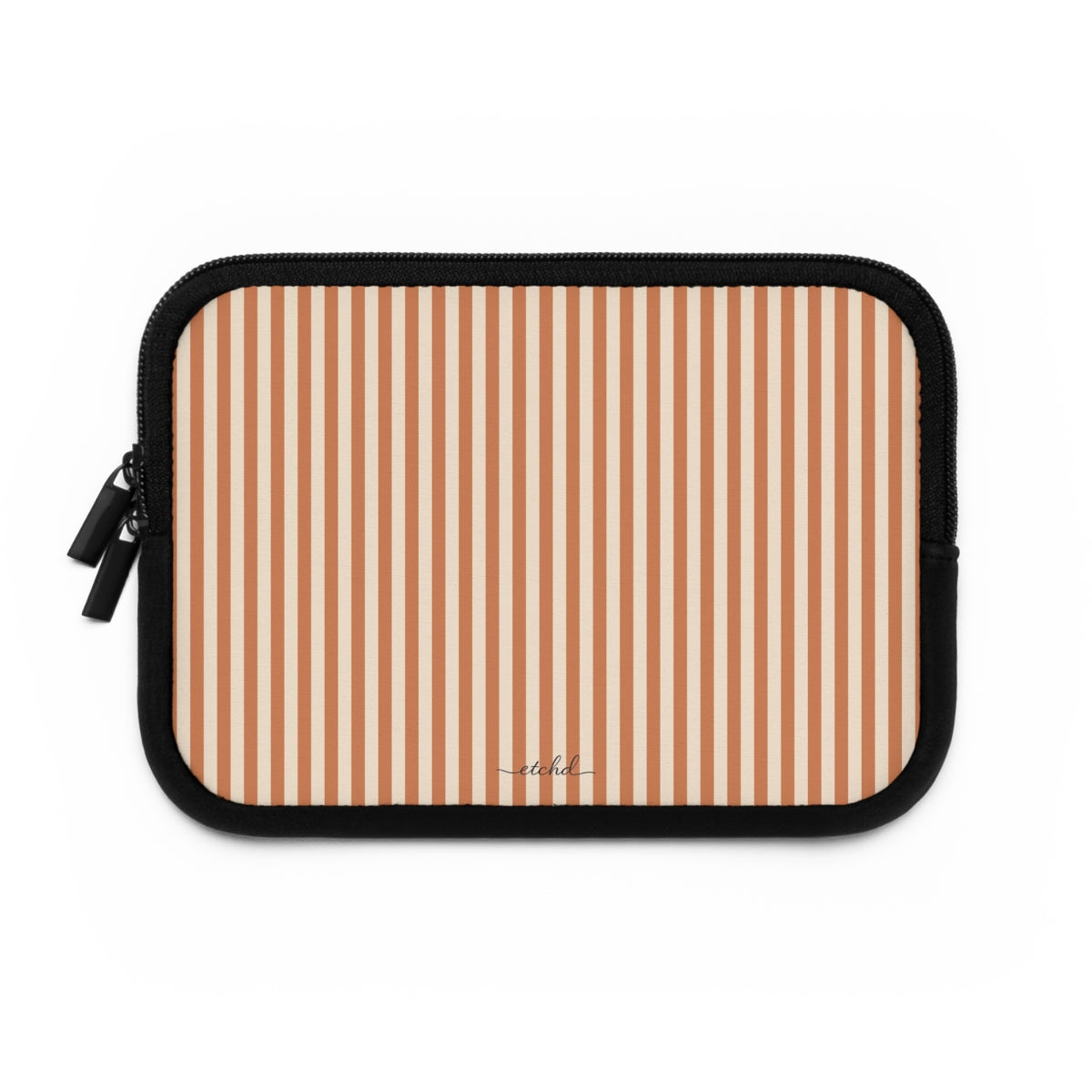 Terracotta & Cream Striped Custodia per laptop di etchd, vista 2