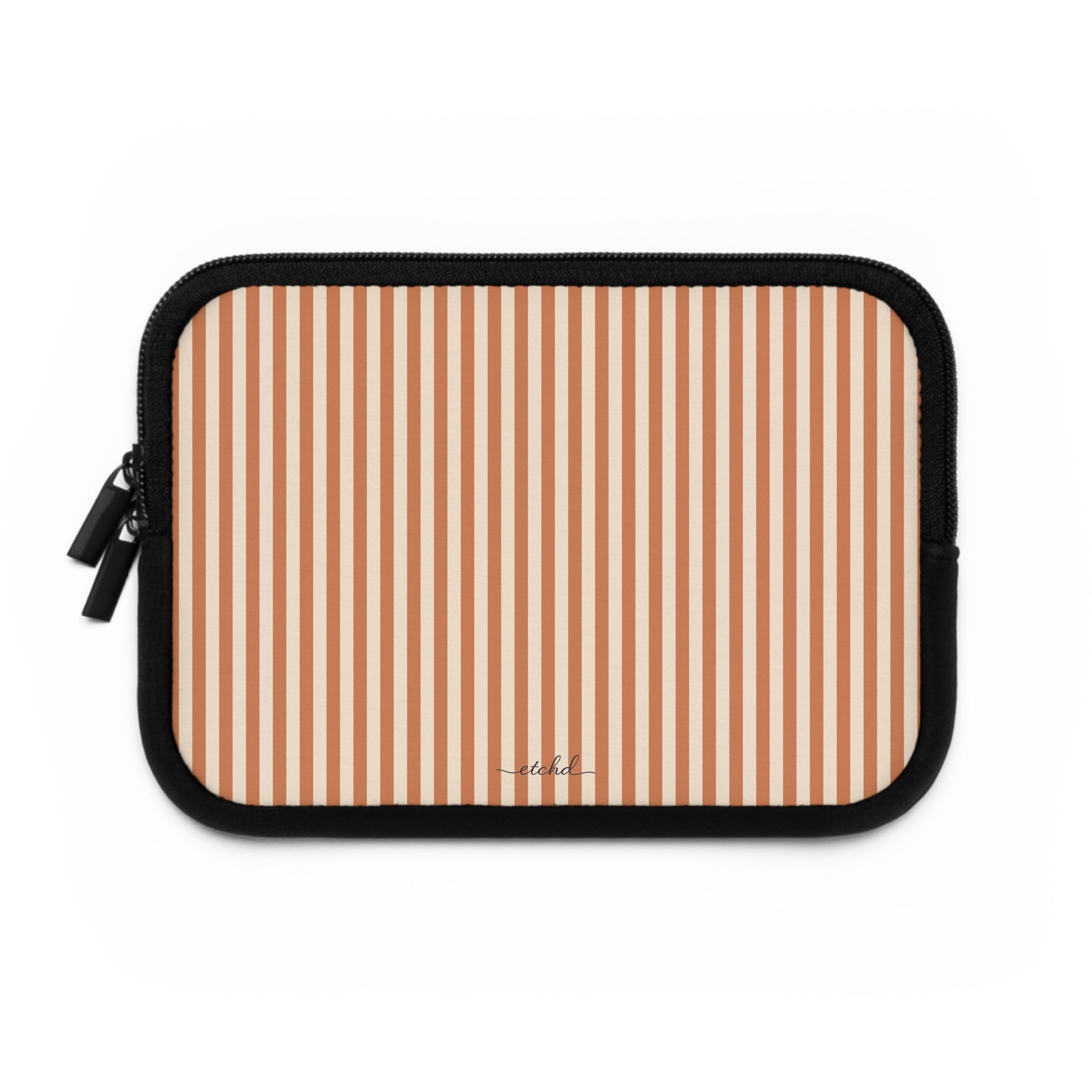 Terracotta & Cream Striped Laptop Sleeve by etchd, view 2