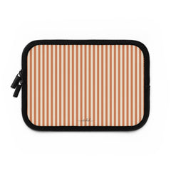 Terracotta & Cream Striped Custodia per laptop di etchd, vista 2