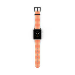 Coral & Peach Gingham Cinturino per smartwatch di etchd