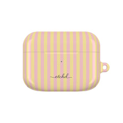 Pink & Butter Striped Funda para AirPods de etchd
