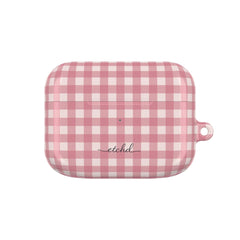 Blush & Cream Gingham AirPod Case by etchd