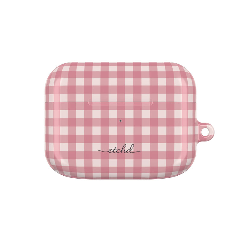 Blush & Cream Gingham AirPod Case by etchd