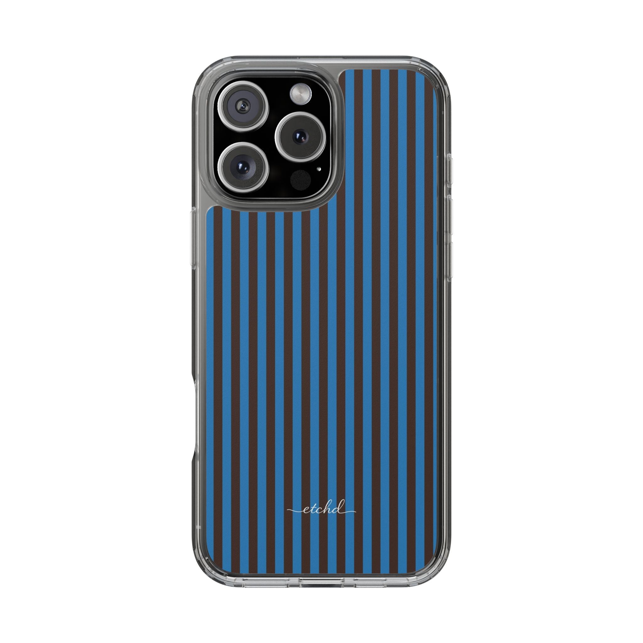 Espresso And Cerulean Clear Phone Case by etchd