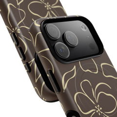 Butter & Brown Floral Magnetic Phone Case by etchd, view 100