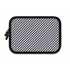 Navy & White Striped Diagonal Custodia per laptop di etchd, vista 2
