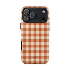 Terracotta & Cream Gingham Phone Case by etchd, view 59